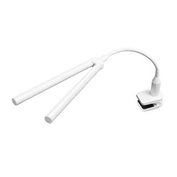 daylight Company Duolamp Clamp Light, Double Head, Touch Dimmable Desk Lamp, 4 Brightness Level, Ideal for Hobbies, Art, Beauty Salons, Reading and More, White [Energy Class A]