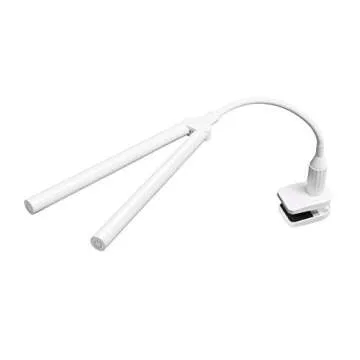 daylight Company Duolamp Clamp Light, Double Head, Touch Dimmable Desk Lamp, 4 Brightness Level, Ideal for Hobbies, Art, Beauty Salons, Reading and More, White [Energy Class A]