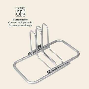 Retrospec Stash Rack 2 Bike Floor Stand Bicycle Storage Organizer, Grey