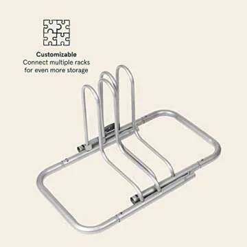 Retrospec Stash Rack 2 Bike Floor Stand Bicycle Storage Organizer, Grey