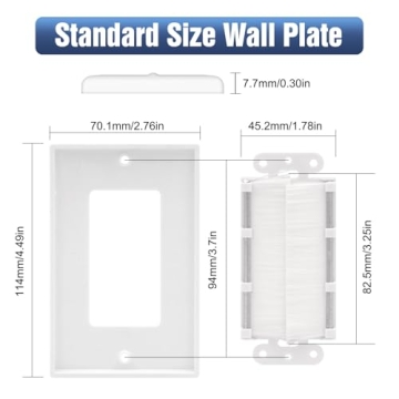 VCE Wall Plate Cable Pass Through for Clean Cable Management