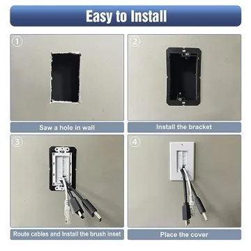 VCE Wall Plate Cable Pass Through for Clean Cable Management