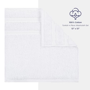 American Soft Linen Luxury Washcloths Set 100% Cotton