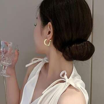 KOPee Fashion Women Diamond Set Zircon Letter D Ear Buckle Temperament Women Gold Ear Buckle Party Wedding Engagement Jewelry Gift (Metal Color: 5)