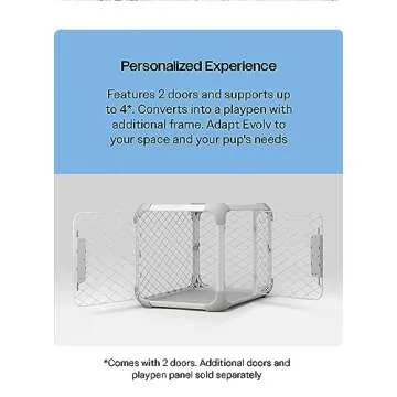 Diggs Evolv Dog Crate I Strong and Modular Design I Sturdy Playpen I Paw Safe Mesh I Built to Last for Puppies and Canines I (23.3’L x 16.8”W x 18.2”H) (Small, Ash)