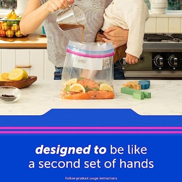 Ziploc Gallon Food Storage Bags, Easy to Fill, 150 Count