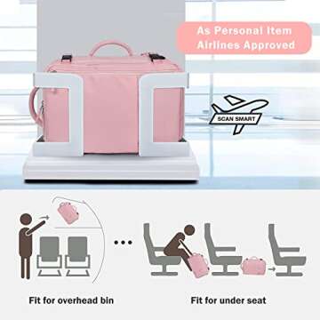 Hanples Travel Backpack for Women as Person Item Flight Approved, Large Carry On Backpack, 17.3 Inch...