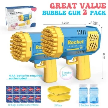 JONEG Bubble Machine for Kids - 2-Pack Fun Toy Set