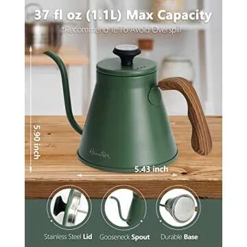 Harriet Gooseneck Kettle with Thermometer and Anti-Hot Handle