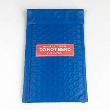 FirstZi 1x3 Inches Handle with Care - Do Not Bend - Thank You Self Adhesive Shipping Warning Labels for USPS Envelope, 1000 Stickers Per Roll