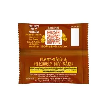 Rule Breaker Snacks Gingerbread Juniors | Top 11 Allergen-Free | Great for School, Office | 12-count Box of Individually Wrapped 0.9-oz Gingerbread