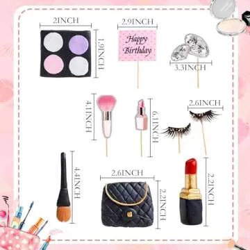 JeVenis Makeup Cake Decorations Spa Birthday Cake Topper Spa Party Supplies Salon Birthday Decoration