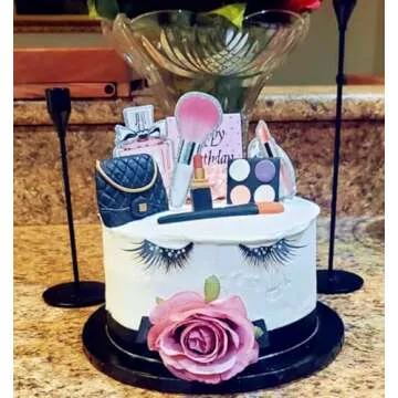 JeVenis Makeup Cake Decorations Spa Birthday Cake Topper Spa Party Supplies Salon Birthday Decoration