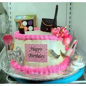 JeVenis Makeup Cake Decorations Spa Birthday Cake Topper Spa Party Supplies Salon Birthday Decoration