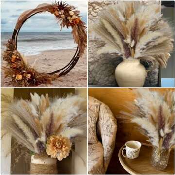 300 PCS Dried Pampas Grass Floral Arrangements for Home