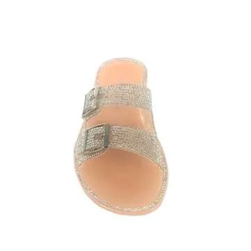 Wild Diva Womens Jelly Rhinestone Sandals for Summer Style