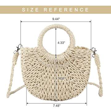 Freie Liebe Small Straw Purses Beach Woven Tote Bags for Women Summer Rattan Crossbody Bags Top Hand...