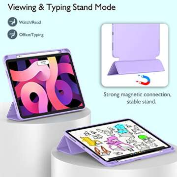 ZryXal iPad Air Case for M3 M2 11 Inch with Auto Wake