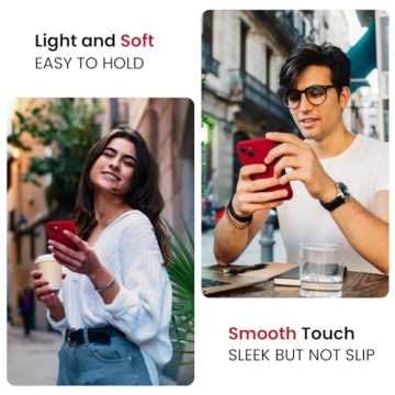 FireNova Designed for iPhone 14 Case, Silicone Upgraded [Camera Protection] Phone Case with [2 Screen Protectors], Soft Anti-Scratch Microfiber Lining Inside, 6.1 inch, Deep Red