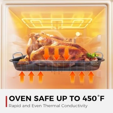 HONGBAKE Roasting Pan for Perfect Holiday Meals 16 x 11.5