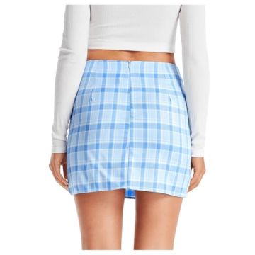 WDIRARA Women's Stylish High Waisted Denim Mini Skirt