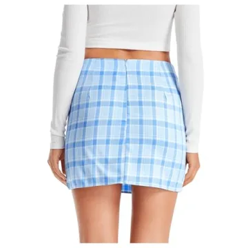 WDIRARA Women's Stylish High Waisted Denim Mini Skirt