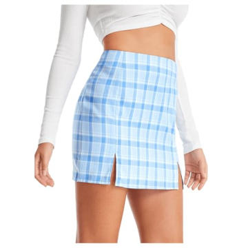 WDIRARA Women's Stylish High Waisted Denim Mini Skirt