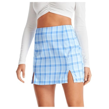 WDIRARA Women's Stylish High Waisted Denim Mini Skirt