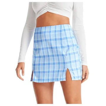 WDIRARA Women's Stylish High Waisted Denim Mini Skirt