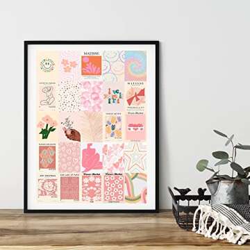 Blush Pink Room Decor Cute Prints for Teen Girls Bedroom, 50pcs Pink Wall Collage Kit Aesthetic Pictures, Danish Pastel Room Decor, Teen Girls Cute Wall Decor, Preppy Room Decor for Bedroom Aesthetic