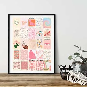 Blush Pink Room Decor Cute Prints for Teen Girls Bedroom, 50pcs Pink Wall Collage Kit Aesthetic Pictures, Danish Pastel Room Decor, Teen Girls Cute Wall Decor, Preppy Room Decor for Bedroom Aesthetic