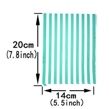 Clear Plastic Cellophane Treat Bags - Turquoise White Stripes Party Favors Cello Bags Wedding Baby S...