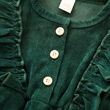 Karuedoo Baby Girl Corduroy Ruffle Dress for Ages 6M-5T