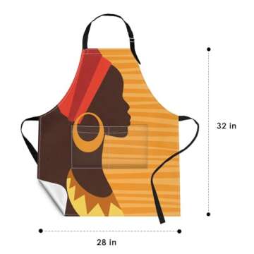 Britimes Apron Home Kitchen Cooking Baking Gardening for Women Men With Pockets African American Wom...