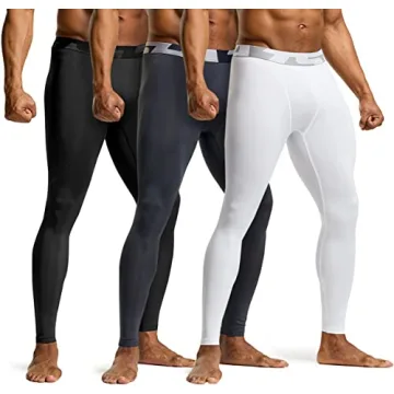 TSLA Men's Compression Pants with Cool Dry Fabric 3-Pack