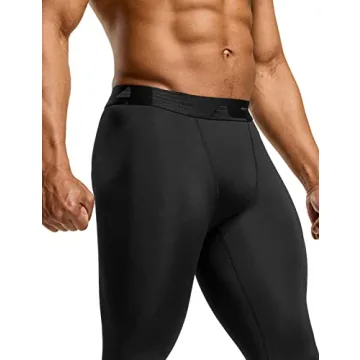 TSLA Men's Compression Pants with Cool Dry Fabric 3-Pack