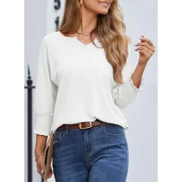 Dokotoo Trendy Summer V Neck Top for Women