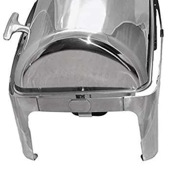 TigerChef Chafing Dish Buffet Set - Roll Top Chaffing Dishes Stainless Steel - 3 Chafer and Buffet Warmer Set with 6 Fuel Gel and 3 Plastic Tongs