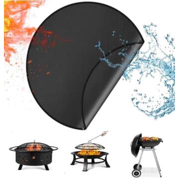 Lingtuo Under Grill Mats for Outdoor Grill,Fire Pit Mat,Double-Sided Fireproof Deck and Patio Protector Mat, Waterproof Oil-Proof Grill Floor Pads Fireplace Mat Rug (Grill mat)