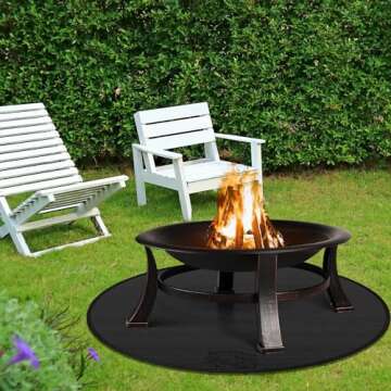 Lingtuo Under Grill Mats for Outdoor Grill,Fire Pit Mat,Double-Sided Fireproof Deck and Patio Protector Mat, Waterproof Oil-Proof Grill Floor Pads Fireplace Mat Rug (Grill mat)