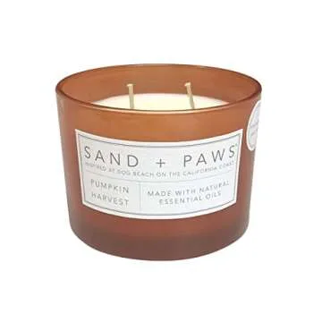 Sand + Paws Scented Candle - Pumpkin Harvest - Luxurious Air Freshening Jar Candles Neutralize pet O...