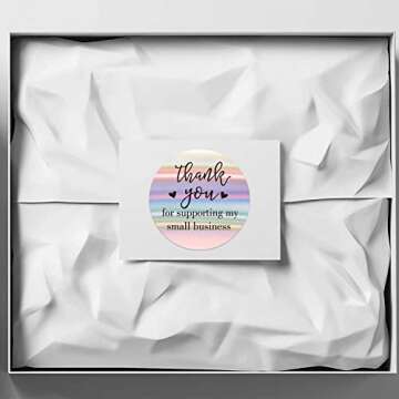Thank You for Supporting My Small Business Stickers, 500 Pieces Thank You Stickers for Packaging, Se...
