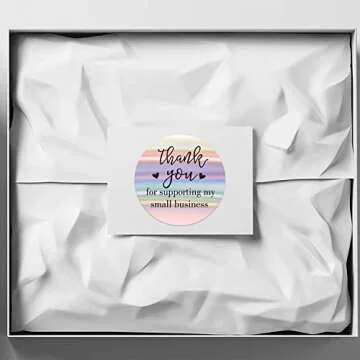 Thank You for Supporting My Small Business Stickers, 500 Pieces Thank You Stickers for Packaging, Se...