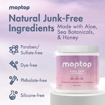 MopTop Curly Hair Custard Gel for Defined Curls Without Frizz