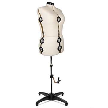 BHD BEAUTY 13 Dials Female Fabric Adjustable Mannequin Dress Form for Sewing, Mannequin Body Torso with Tri-Pod Stand, Up to 70" Shoulder Height.