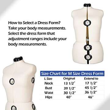 BHD BEAUTY 13 Dials Female Fabric Adjustable Mannequin Dress Form for Sewing, Mannequin Body Torso with Tri-Pod Stand, Up to 70" Shoulder Height.