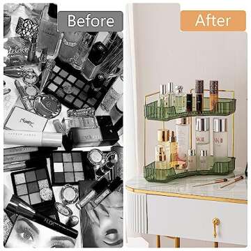 Weidace Corner Bathroom Counter Organizer - 2 Tier Storage