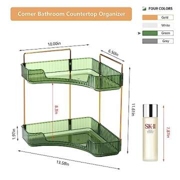 Weidace Corner Bathroom Counter Organizer - 2 Tier Storage