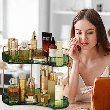 Weidace Corner Bathroom Counter Organizer - 2 Tier Storage