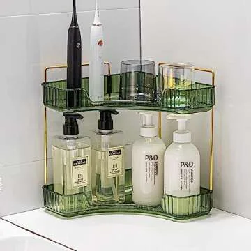 Weidace Corner Bathroom Counter Organizer - 2 Tier Storage